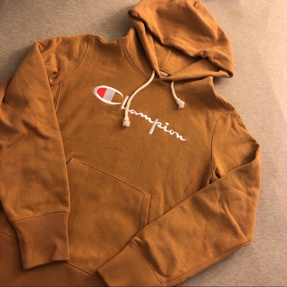 Champion reverse weave collection hoodie in Camel